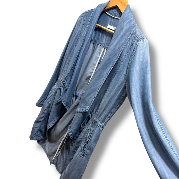 Max Jeans Blue Open Denim Cardigan Duster Jacket - Small - Picture 3 of 10